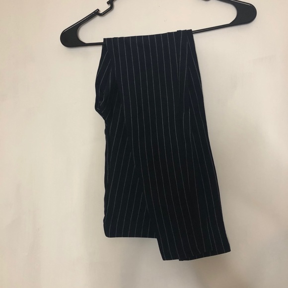 Pin Striped Navy and White Leggings - Picture 1 of 3